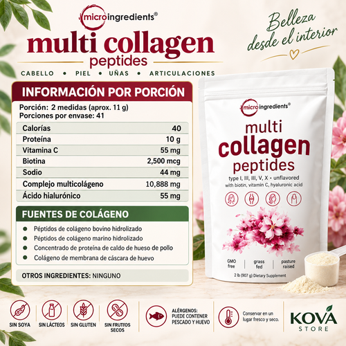 Colágeno Péptidos Toplux 1800 mg — 5 Tipos de Colágeno (90 cápsulas)