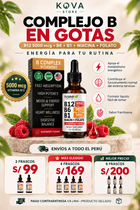 Vitamina B12 5000 mcg en Gotas — Complejo B Líquido Alta Potencia (Caja x2)