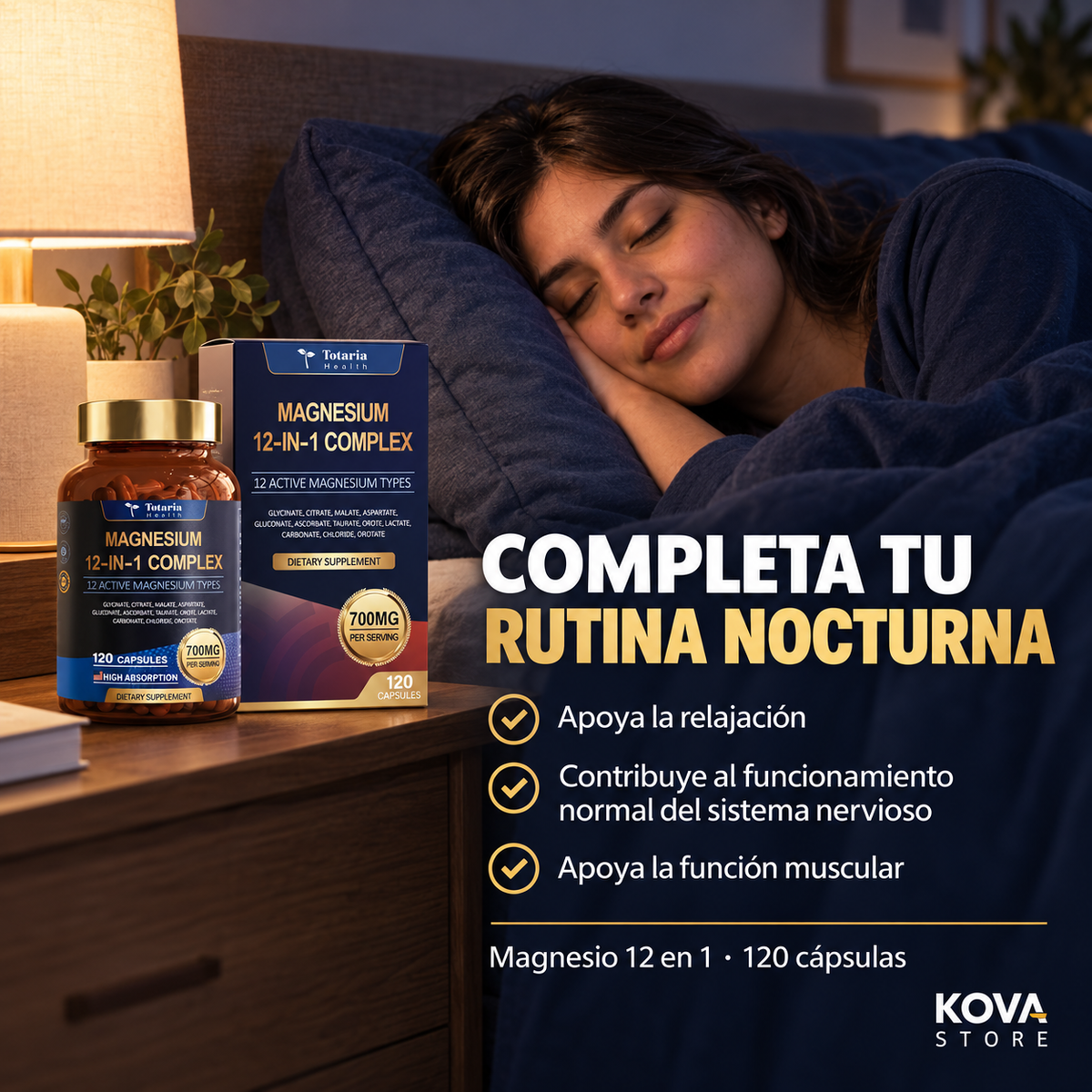 Magnesio 12 en 1 — Fórmula Completa 700 mg (120 cápsulas)