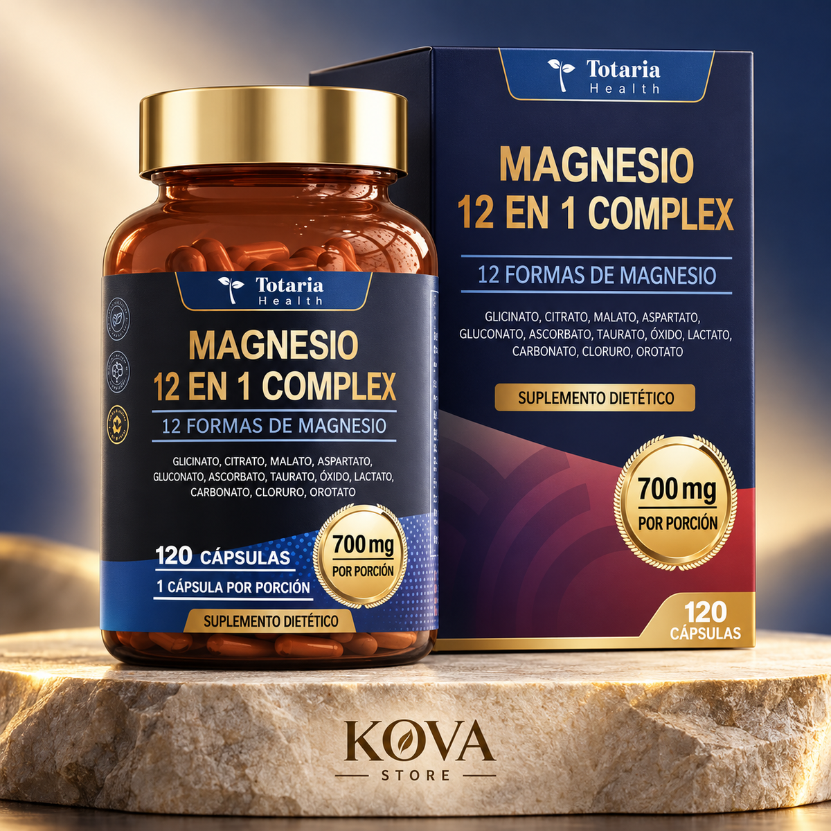 Magnesio 12 en 1 — Fórmula Completa 700 mg (120 cápsulas)