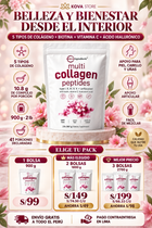 Colágeno Péptidos Toplux 1800 mg — 5 Tipos de Colágeno (90 cápsulas)