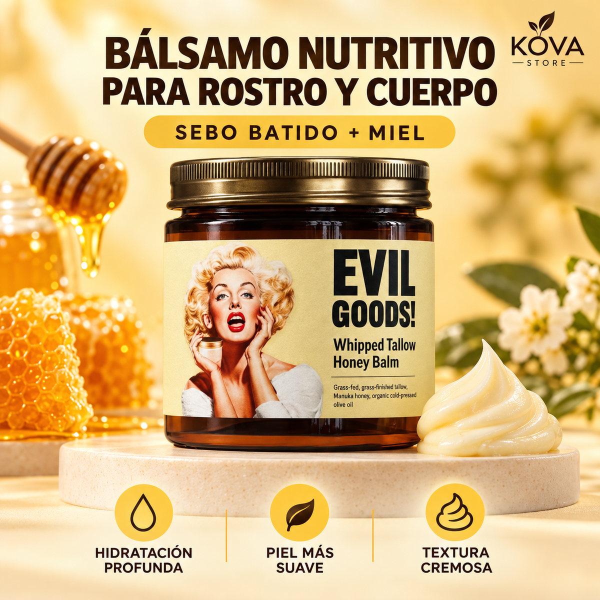 Bálsamo de Sebo de Res EVIL GOODS | Hidratación Profunda para Piel Seca