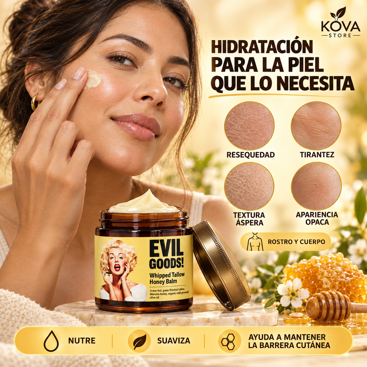 Bálsamo de Sebo de Res EVIL GOODS | Hidratación Profunda para Piel Seca