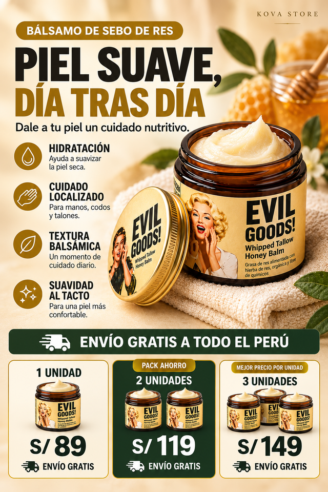 Bálsamo de Sebo de Res EVIL GOODS | Hidratación Profunda para Piel Seca